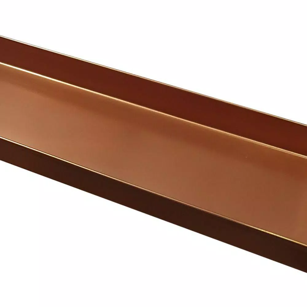 Benjara 29 in. Copper Rectangular Metal Decorative Plant Tray with Trim Edges
