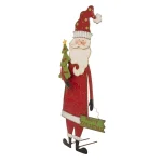 Glitzhome 36 in. Iron Santa Yard Stake - Versatile Holiday Outdoor & Indoor Decor thumbnail 3