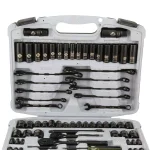 Stanley 99-Piece 1/4 in. & 3/8 in. Drive Black Chrome Laser Etched SAE & Metric Socket Set thumbnail 2