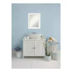 Amanti Art Corvino 23 in. W x 29 in. H Rectangular Beveled Edge Bathroom Vanity Mirror, Satin White Wood Frame thumbnail 9
