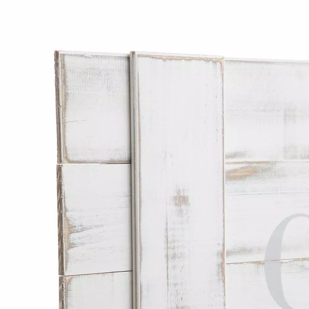 Pinnacle Gather Wood Plank Decorative Sign - Rustic Farmhouse White Wall Art