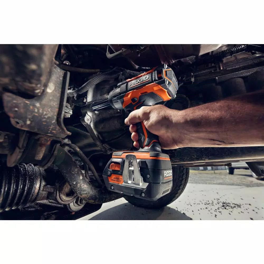 RIDGID 18V OCTANE Brushless 1/2 in. Impact Wrench and LED Mat Light Kit, Tool Only