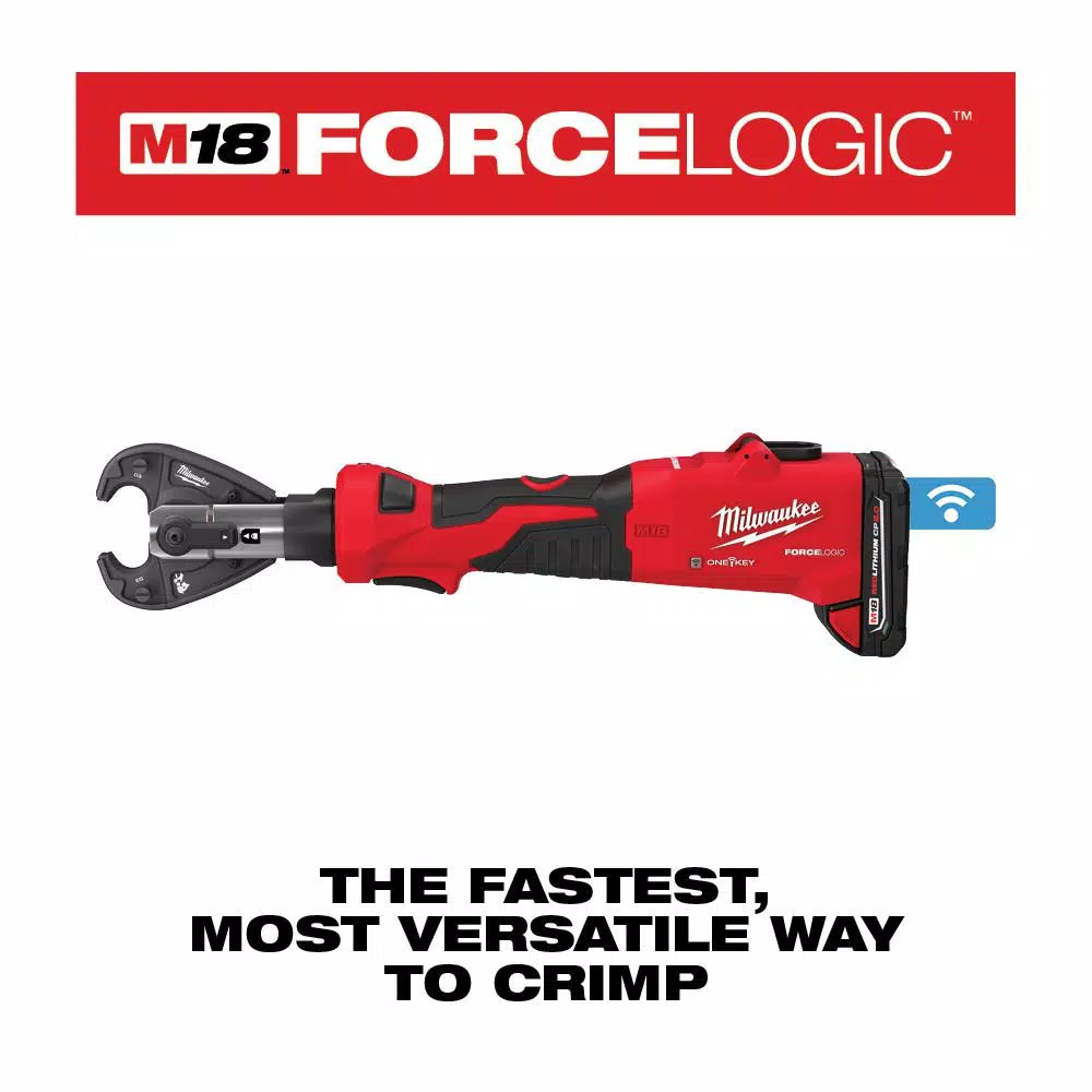 Milwaukee M18 FORCE LOGIC 6-Ton Cordless Utility Crimping Kit with D3 Snub Nose Jaw