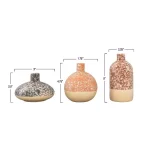 3R Studios Brown Stoneware Decorative Bud Vase Set, Set of 3 Ceramic Tabletop Vases thumbnail 4
