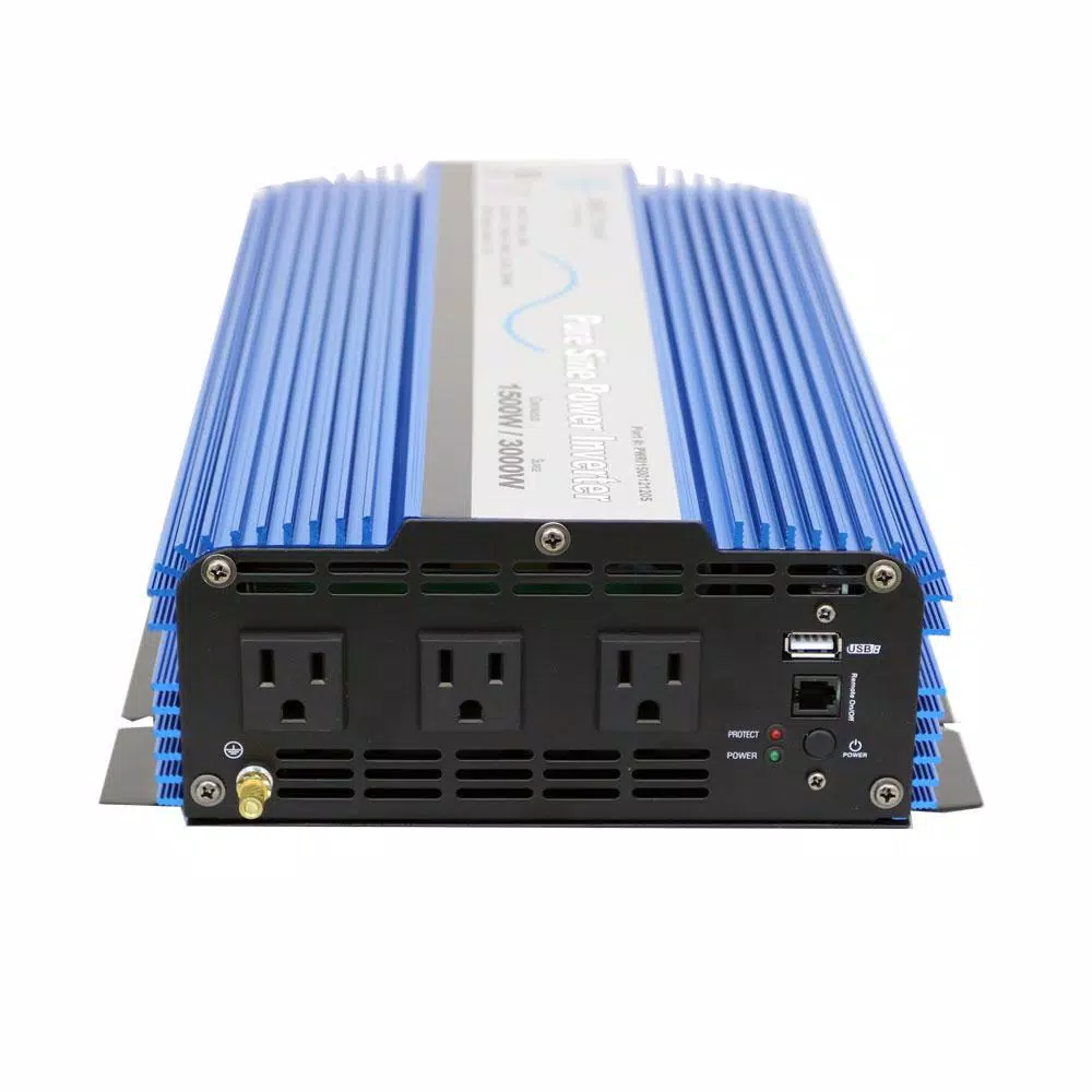 AIMS Power 1500W Pure Sine Wave Inverter, 12V DC to 120V AC, ETL Listed