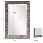 Unbranded Howard Elliott Tennessee Large Rectangle Modern Accent Mirror, Bright Nickel (60 x 40 in.) thumbnail 5