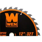 WEN 12 in. Carbide-Tipped Woodworking Saw Blade Set, 32-Tooth & 80-Tooth (2-Pack) thumbnail 3