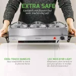 Ovente 1.5 Qt. Stainless Steel Electric Buffet Server Warming Tray with Adjustable Temperature Control thumbnail 4