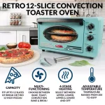 Nostalgia Retro 1500W Aqua Convection Toaster Oven, 12-Slice Capacity with Built-in Timer thumbnail 2