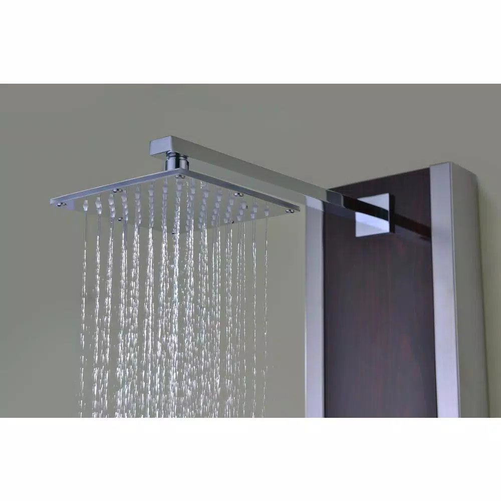 ANZZI 57 in. Monsoon Full Body Shower Panel System with Mahogany Deco-Glass & Chrome Trim