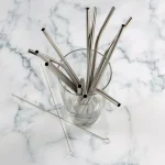 Unbranded G-Force 14-Pack Reusable Stainless Steel Straw Set with 2 Cleaning Brushes thumbnail 6
