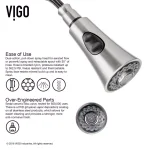 VIGO Aylesbury Single-Handle Pull-Down Kitchen Faucet with Soap Dispenser, Stainless Steel thumbnail 6