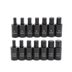 Husky 1/2 in. Drive Hex Bit Impact Socket Set, 14-Piece SAE/Metric thumbnail 1
