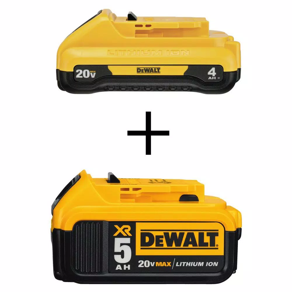 DEWALT 20V MAX Lithium-Ion 4.0 Ah Compact Battery and 5.0 Ah Battery Combo