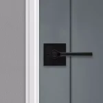 Kwikset Lisbon Signature Series Square Exterior Entry Door Lever, Iron Black, SmartKey Security thumbnail 2