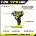 RYOBI 18V ONE+ HP Brushless 2-Tool Combo Kit: 1/2 in. Drill/Driver and 1/4 in. Impact Driver with (2) 2.0 Ah Batteries thumbnail 4