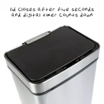 Honey-Can-Do 13 Gal. Stainless Steel Touchless Motion Sensor Trash Can with Digital Timer thumbnail 4