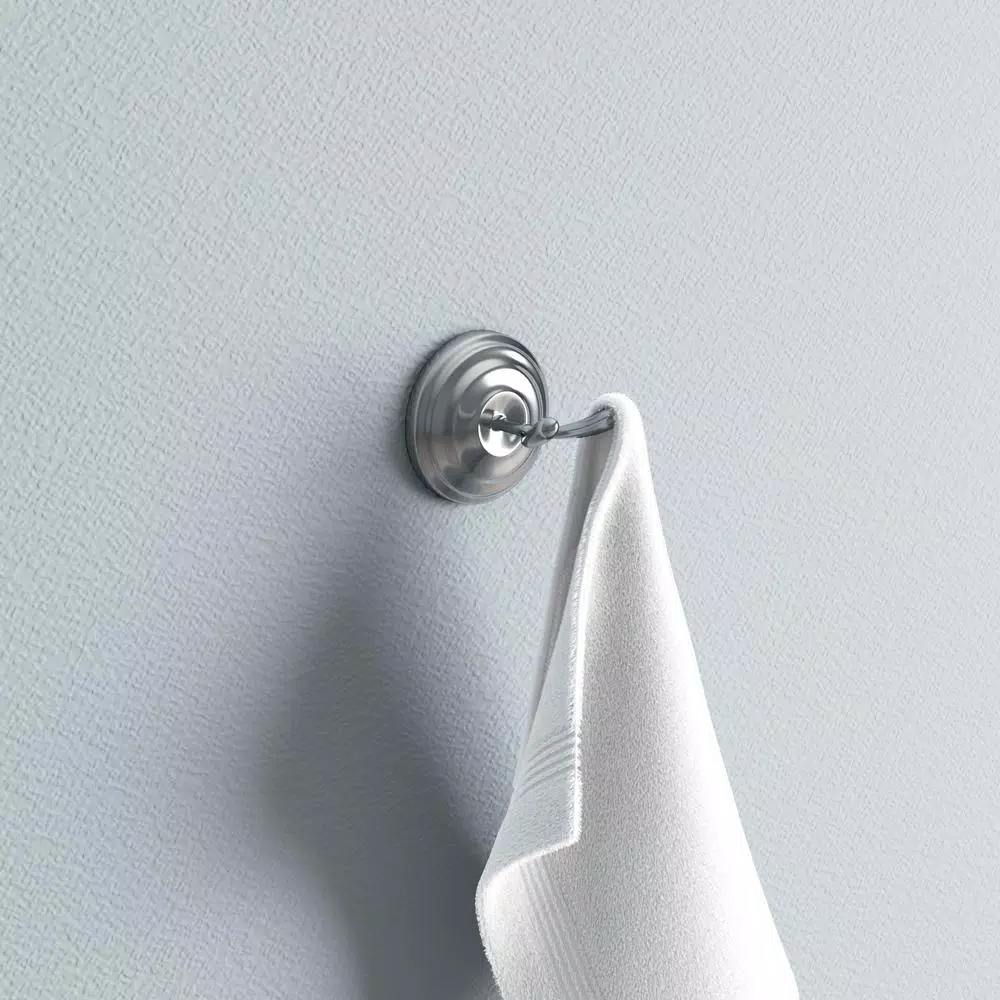 ARISTA Cascade Collection Double Robe Hook, Chrome Ripple Design