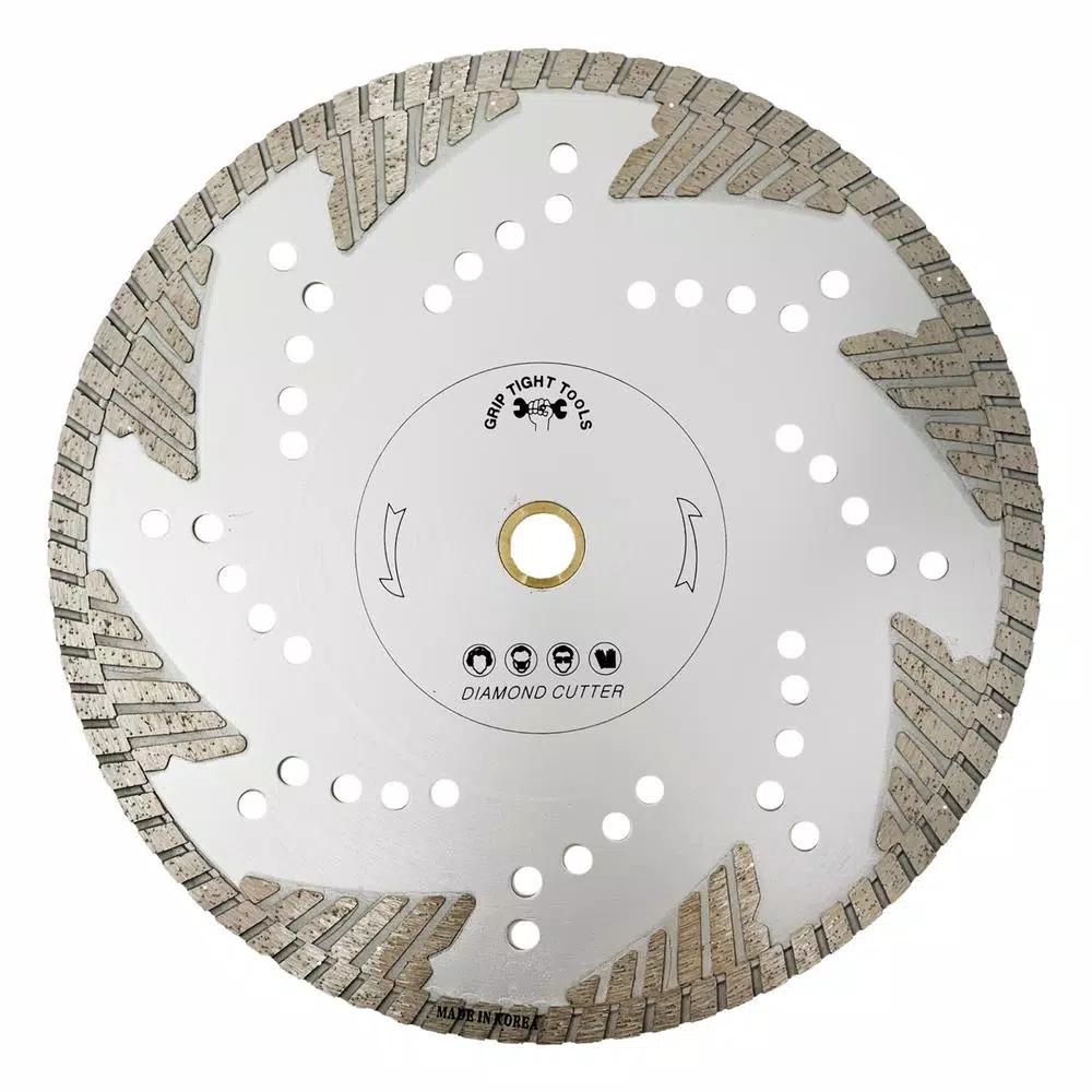 GRIP TIGHT TOOLS 10 in. Premium Deep Turbo Cut Diamond Saw Blade for Granite, Marble, Concrete & Masonry (10-Pack)