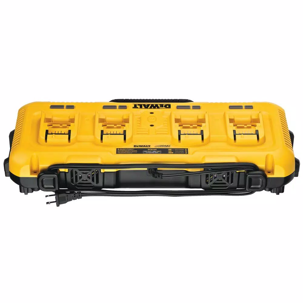 DEWALT 4-Port Rapid Lithium-Ion Battery Charger for 12V, 20V MAX, and FLEXVOLT 60V MAX Batteries