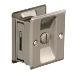 Prime-Line Satin Nickel Pocket Door Privacy Lock and Pull, Reversible Design thumbnail 2