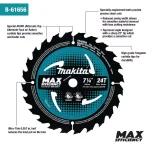 Makita 7-1/4 in. 24T Carbide-Tipped Ultra-Thin Kerf Framing Circular Saw Blade (10-Pack) thumbnail 2