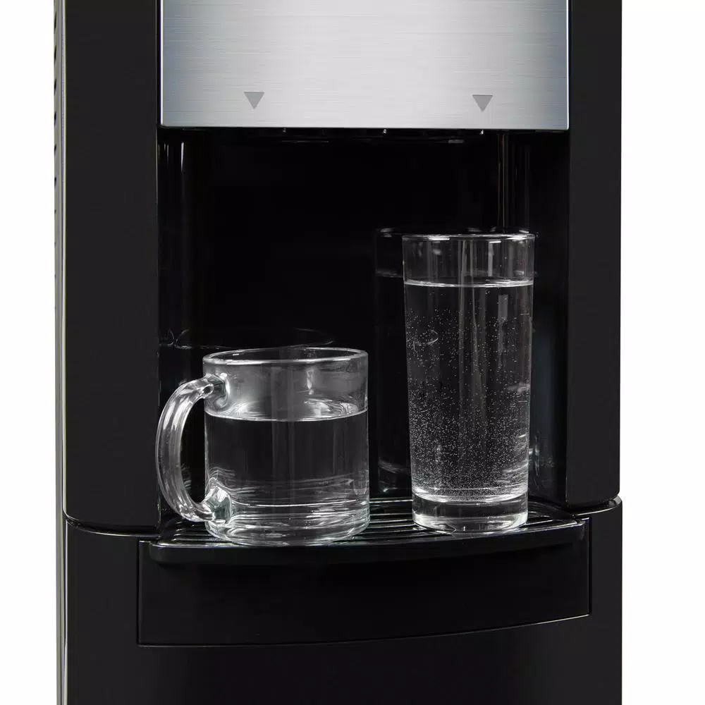 Igloo Bottom Loading Water Dispenser with Ozone Self-Cleaning, Hot & Cold, Black/Stainless Steel