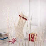 Glitzhome 22 in. White Knitted Christmas Stocking with Red Trim and Pompoms thumbnail 6