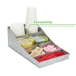 Mind Reader Silver 7-Compartment Metal Condiment and Beverage Supply Organizer Caddy thumbnail 3
