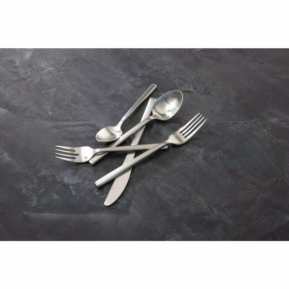 Fortessa Arezzo 5-Piece 18/10 Stainless Steel Brushed Flatware Place Setting