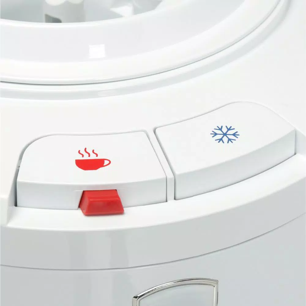 Glacier Bay Top Loading Hot and Cold Water Dispenser with Stainless Steel Reservoirs, Gloss White