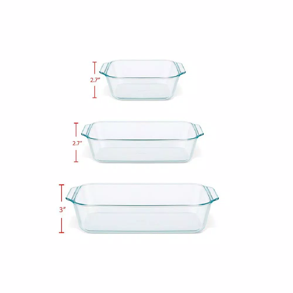 Pyrex 6-Piece Deep Glass Bakeware Set with Lids