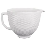 KitchenAid 5 Qt. White Chocolate Textured Ceramic Mixing Bowl for Tilt-Head Stand Mixers thumbnail 1