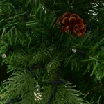 Costway 8 ft. Pre-Lit Artificial Christmas Tree with 600 Warm White LED Lights and 81 Pine Cones thumbnail 5