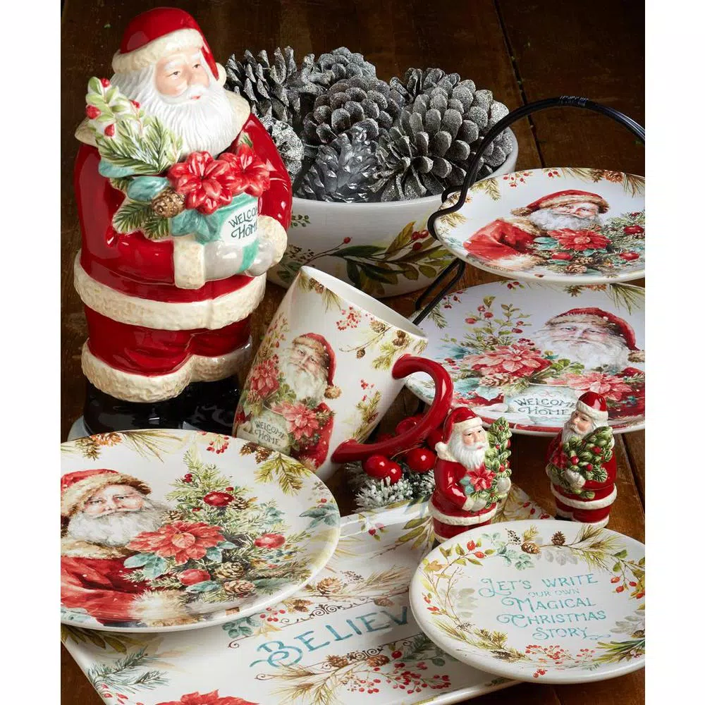 Certified International A Christmas Story 9 in. 2-Tier Earthenware Server