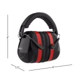 Stalwart Over-Ear Noise Reduction Ear Muffs, 30dB NRR, Foldable Black/Red thumbnail 2