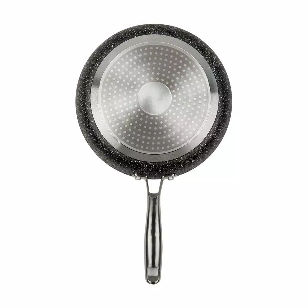 MasterPan Granite Ultra 9.5 in. Cast Aluminum Nonstick Frying Pan, Black Marble Finish