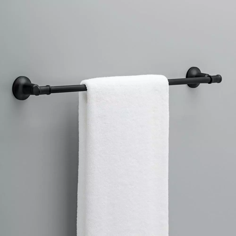 Delta Chamberlain 24 in. Matte Black Towel Bar, Zinc Die Cast Construction
