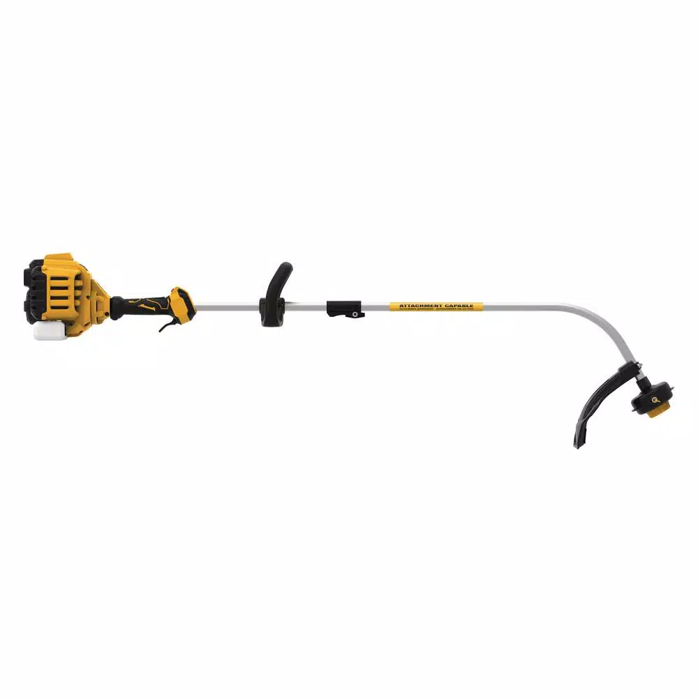 DEWALT 27cc 2-Cycle Gas Curved Shaft String Trimmer with Attachment Capability