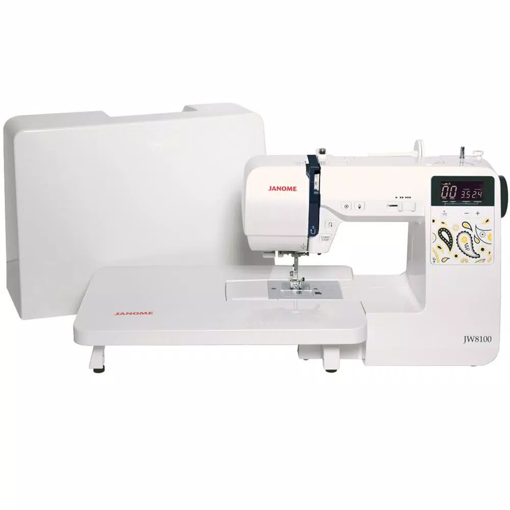 Janome JW8100 100-Stitch Computerized Sewing Machine with Accessory Bundle