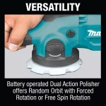 Makita 18V LXT Brushless Cordless 5 in./6 in. Dual Action Random Orbit Polisher Kit (5.0 Ah) thumbnail 10