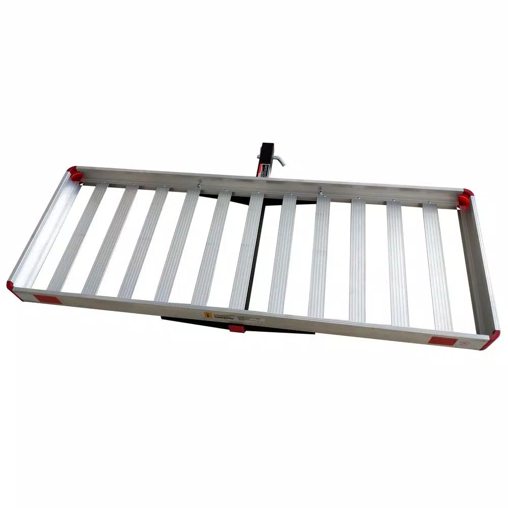 MaxxHaul 60 in. x 22 in. Aluminum Basket Style Hitch Cargo Carrier, 500 lb. Capacity, 2 in. Receiver
