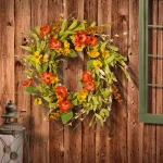 National Tree Company 22 in. Spring Flower Wreath - Assorted Yellow, Pink, and White Mixed Blooms thumbnail 4