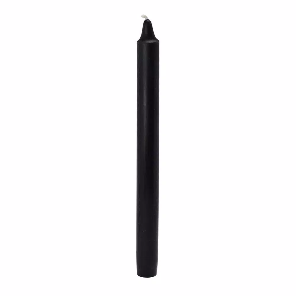 Zest Candle 10 in. Black Straight Taper Candles, 12-Set