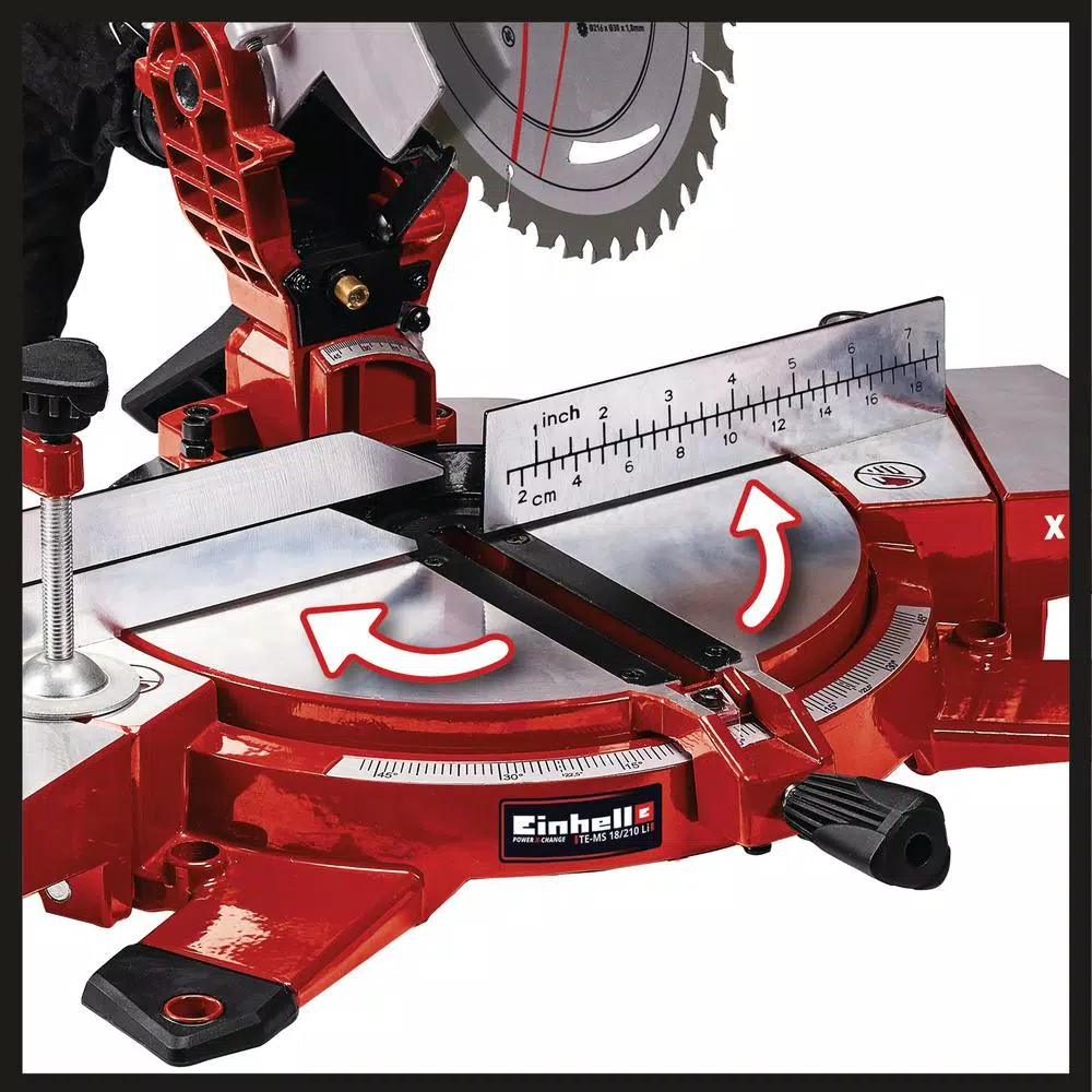 Einhell PXC 18V Cordless 8.5 in. Compound Single-Bevel Miter Saw Kit with 3.0 Ah Battery and Fast Charger
