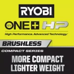 RYOBI ONE+ HP 18V Brushless Compact 2-Tool Combo Kit: One-Handed Reciprocating Saw & Cut-Off Tool thumbnail 2
