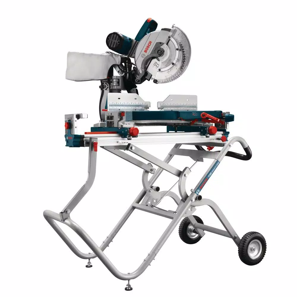 Bosch 12 in. 15 Amp Dual-Bevel Sliding Glide Miter Saw Combo Kit with T4B Gravity-Rise Stand