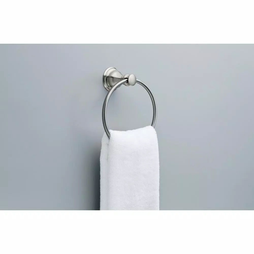 Delta Aubrey Brushed Nickel Towel Ring - Wall Mounted Hand Towel Holder