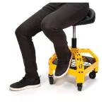 DEWALT Heavy-Duty Adjustable Shop Stool with Casters and Storage Shelf, 300 lb Capacity thumbnail 8
