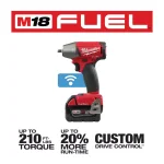 Milwaukee M18 FUEL ONE-KEY 3/8 in. Compact Impact Wrench Kit w/ (2) 5.0 Ah Batteries & Charger thumbnail 3